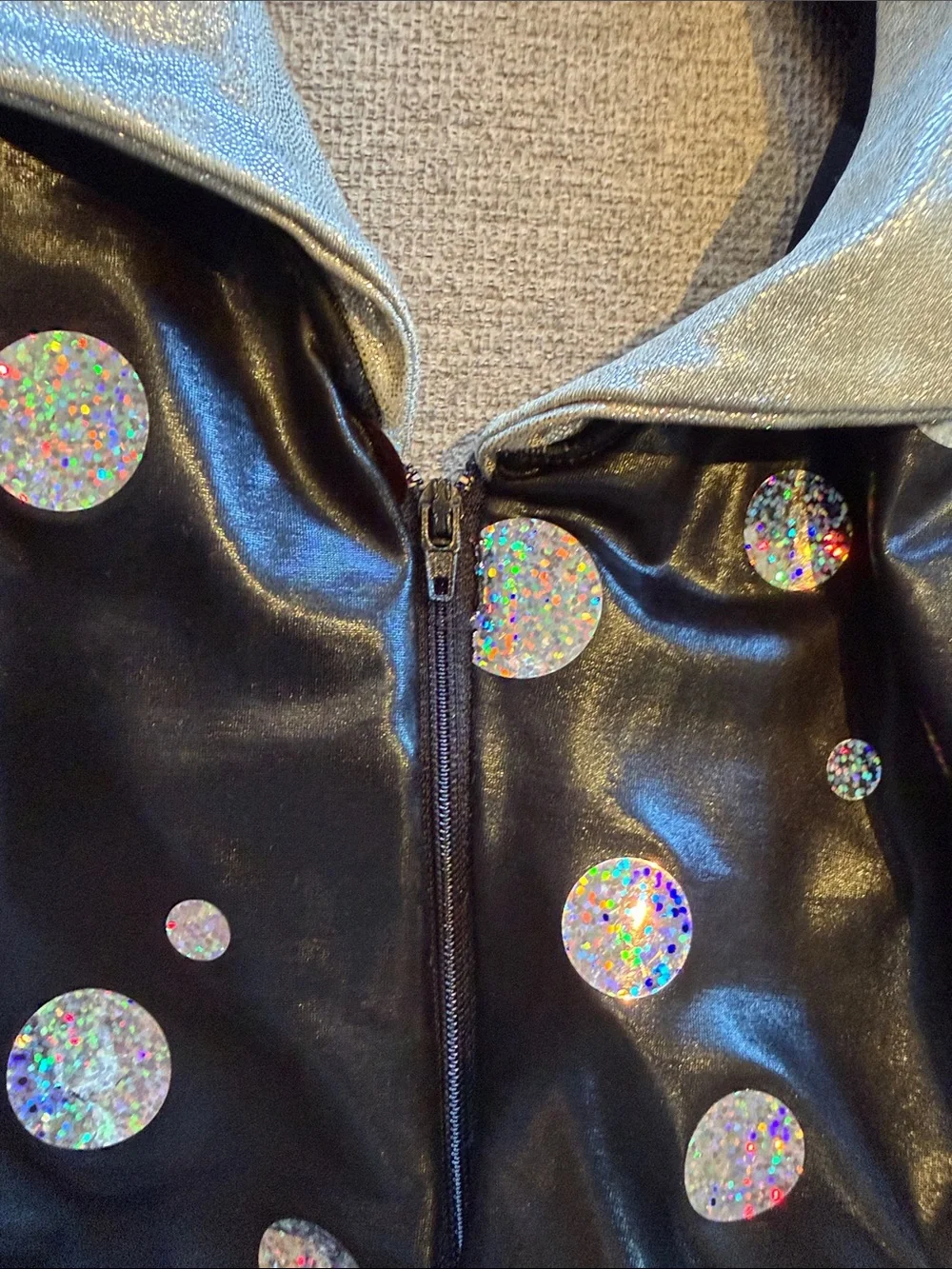 Costume: Black & Silver Sparkle Dance Costume with Fringe